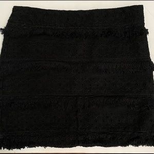 Anthropologie HD in Paris Black Fringe Skirt 12